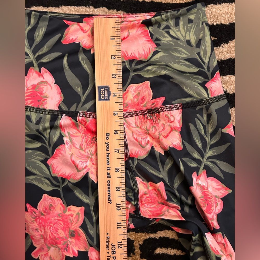 BEYOND YOGA Lux Floral High-Rise Full-Length Leggings Black Pink Size Small - Picture 4 of 8